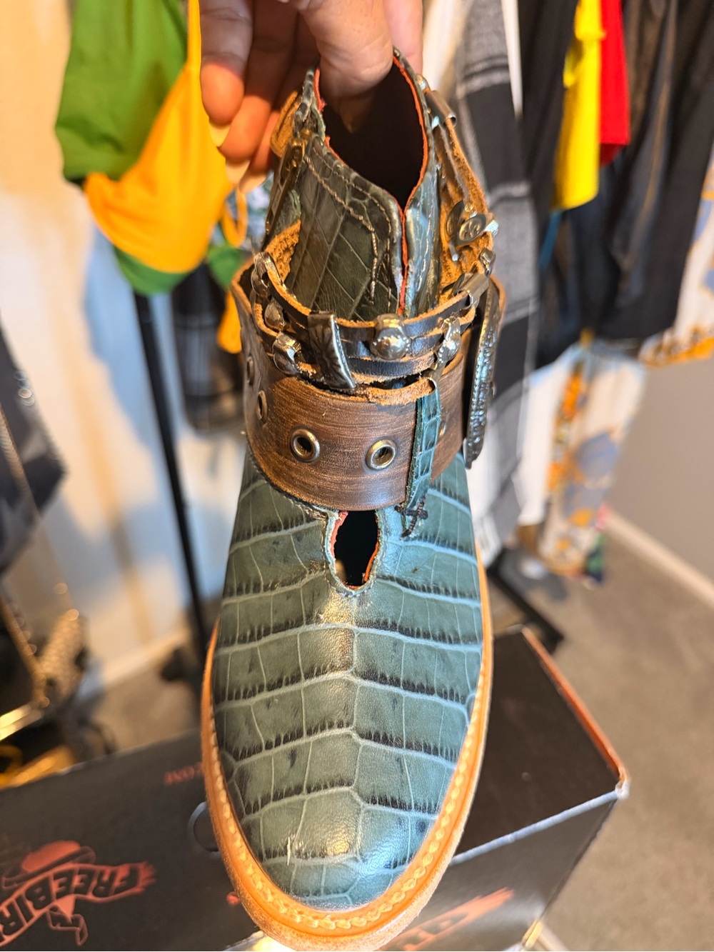 Freebird Saloon Turquoise Croco SIZE 8 - Picture 4 of 7